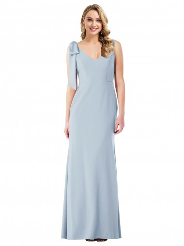 Wholesale V-Back Bow Shoulder Trumpet Bridesmaid Dress / Prom Dress