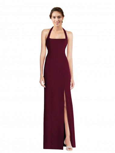 Wholesale Tie Halter Open Back Trumpet Bridesmaid Dress / Prom Dress