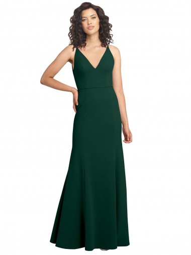 Wholesale Form Fitting Stretch Formal Crepe A-Line Bridesmaid Dress / Prom Dress