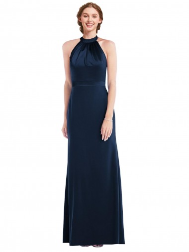 Wholesale High Neck Open Back Long Maxi Bridesmaid Dress / Prom Dress