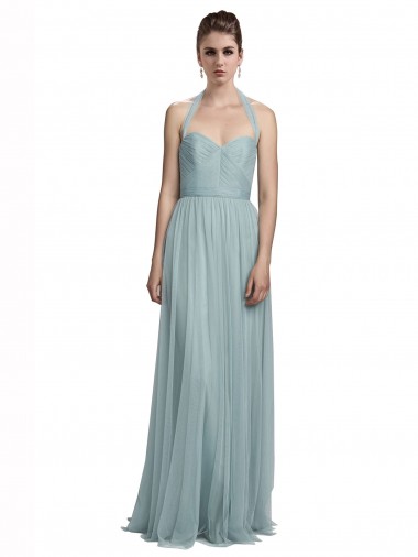 Wholesale Halter Ruched Sweetheart Neckline Tulle Bridesmaid Dress
