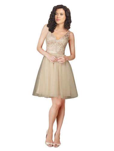 Wholesale Tulle Bridesmaid Dress with Embroidery and Beading