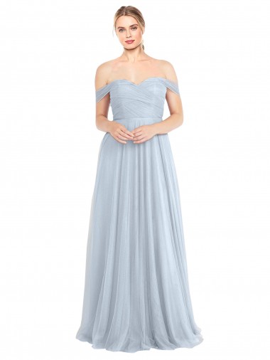 Wholesale Sweetheart Neckline Off the Shoulder Tulle Bridesmaid Dress